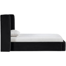  Meridian Kendall Black Velvet Upholstered Twin Bed IMAGE 2