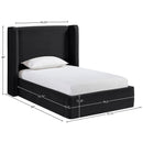  Color_Black  Size_Twin  --  Kendall Black Velvet Upholstered Twin Bed IMAGE 9