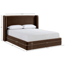  Color_Brown  Size_King  --  Kendall Brown Velvet Upholstered King Bed IMAGE 9