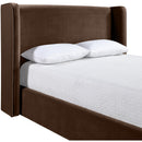  Meridian Kendall Brown Velvet Upholstered Queen Bed IMAGE 4