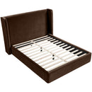  Meridian Kendall Brown Velvet Upholstered Queen Bed IMAGE 5