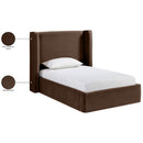  Color_Brown  Size_Twin  --  Kendall Brown Velvet Upholstered Twin Bed IMAGE 10
