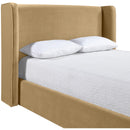  Meridian Kendall Camel Velvet Upholstered Queen Bed IMAGE 4
