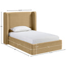  Color_Camel  Size_Twin  --  Kendall Camel Velvet Upholstered Twin Bed IMAGE 9