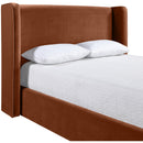  Meridian Kendall Cognac Velvet Upholstered Full Bed IMAGE 4