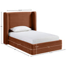 Color_Cognac  Size_Twin  --  Kendall Cognac Velvet Upholstered Twin Bed IMAGE 9
