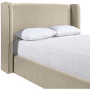 Meridian Kendall Cream Velvet Upholstered King Bed IMAGE 4