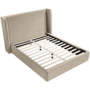  Meridian Kendall Cream Velvet Upholstered King Bed IMAGE 5