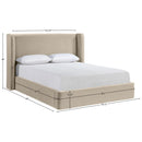  Color_Cream  Size_King  --  Kendall Cream Velvet Upholstered King Bed IMAGE 9