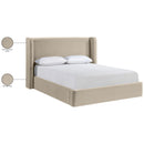  Meridian Kendall Cream Velvet Upholstered Queen Bed IMAGE 10