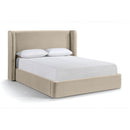  Meridian Kendall Cream Velvet Upholstered Queen Bed IMAGE 1