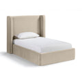  Color_Cream Size_Twin -- Kendall Cream Velvet Upholstered Twin Bed IMAGE 1