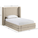  Color_Cream  Size_Twin  --  Kendall Cream Velvet Upholstered Twin Bed IMAGE 9