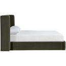  Meridian Kendall Green Velvet Upholstered Full Bed IMAGE 2