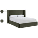  Meridian Kendall Green Velvet Upholstered King Bed IMAGE 10