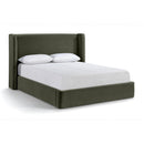  Meridian Kendall Green Velvet Upholstered King Bed IMAGE 1