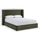  Meridian Kendall Green Velvet Upholstered King Bed IMAGE 9