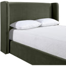  Meridian Kendall Green Velvet Upholstered Queen Bed IMAGE 4
