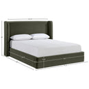  Color_Green  Size_Queen  --  Kendall Green Velvet Upholstered Queen Bed IMAGE 9