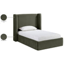  Color_Green  Size_Twin  --  Kendall Green Velvet Upholstered Twin Bed IMAGE 10