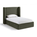 Color_Green Size_Twin -- Kendall Green Velvet Upholstered Twin Bed IMAGE 1