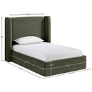  Color_Green  Size_Twin  --  Kendall Green Velvet Upholstered Twin Bed IMAGE 9