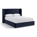  Meridian Kendall Navy Velvet Upholstered Full Bed IMAGE 1