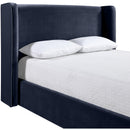  Meridian Kendall Navy Velvet Upholstered Full Bed IMAGE 4