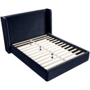  Meridian Kendall Navy Velvet Upholstered Full Bed IMAGE 5