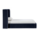  Color_Navy  Size_Twin  --  Kendall Navy Velvet Upholstered Twin Bed IMAGE 2