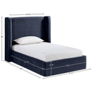  Color_Navy  Size_Twin  --  Kendall Navy Velvet Upholstered Twin Bed IMAGE 9