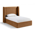  Color_Saddle Size_Twin -- Kendall Saddle Velvet Upholstered Twin Bed IMAGE 1
