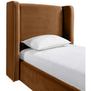  Color_Saddle  Size_Twin  --  Kendall Saddle Velvet Upholstered Twin Bed IMAGE 4