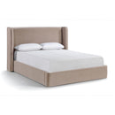  Meridian Kendall Taupe Velvet Upholstered Full Bed IMAGE 1