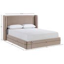  Color_Taupe  Size_Full  --  Kendall Taupe Velvet Upholstered Full Bed IMAGE 9