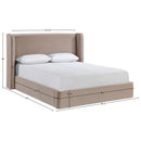  Meridian Kendall Taupe Velvet Upholstered Full Bed IMAGE 9