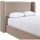  Meridian Kendall Taupe Velvet Upholstered King Bed IMAGE 4