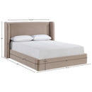  Meridian Kendall Taupe Velvet Upholstered King Bed IMAGE 9