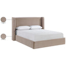  Color_Taupe  Size_Queen  --  Kendall Taupe Velvet Upholstered Queen Bed IMAGE 10