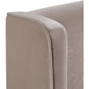  Meridian Kendall Taupe Velvet Upholstered Queen Bed IMAGE 7