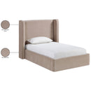  Color_Taupe  Size_Twin  --  Kendall Taupe Velvet Upholstered Twin Bed IMAGE 10