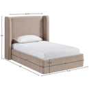  Color_Taupe  Size_Twin  --  Kendall Taupe Velvet Upholstered Twin Bed IMAGE 9