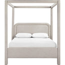  Meridian Salina Beige Linen Textured Fabric Upholstered Full Bed IMAGE 3