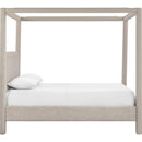  Meridian Salina Beige Linen Textured Fabric Upholstered Full Bed IMAGE 4