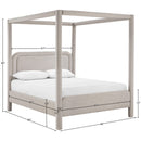  Color_Beige  Size_Queen  -- Salina Beige Linen Textured Fabric Upholstered Queen Bed IMAGE 10