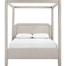  Color_Beige  Size_Queen  -- Salina Beige Linen Textured Fabric Upholstered Queen Bed IMAGE 3