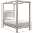  Meridian Salina Beige Linen Textured Fabric Upholstered Twin Bed IMAGE 10