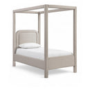  Meridian Salina Beige Linen Textured Fabric Upholstered Twin Bed IMAGE 1