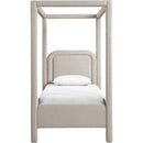  Meridian Salina Beige Linen Textured Fabric Upholstered Twin Bed IMAGE 3