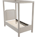  Color_Beige  Size_Twin  -- Salina Beige Linen Textured Fabric Upholstered Twin Bed IMAGE 6